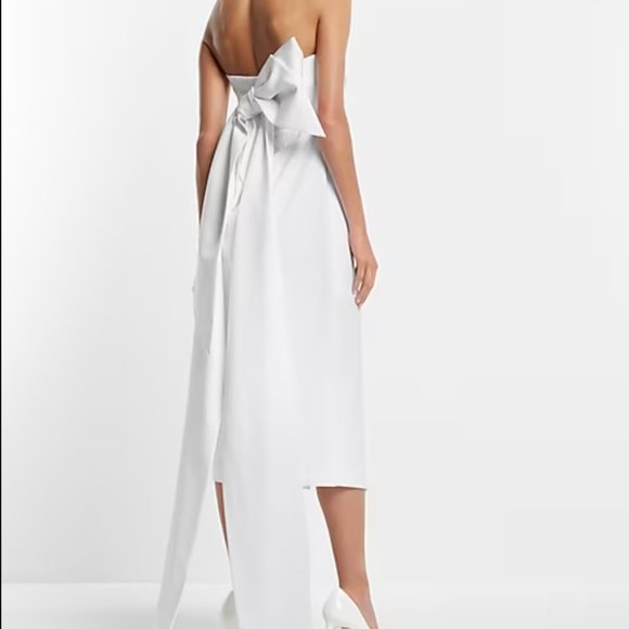 Express - Bridal Statement Bow Midi Dress - Picture 2 of 4